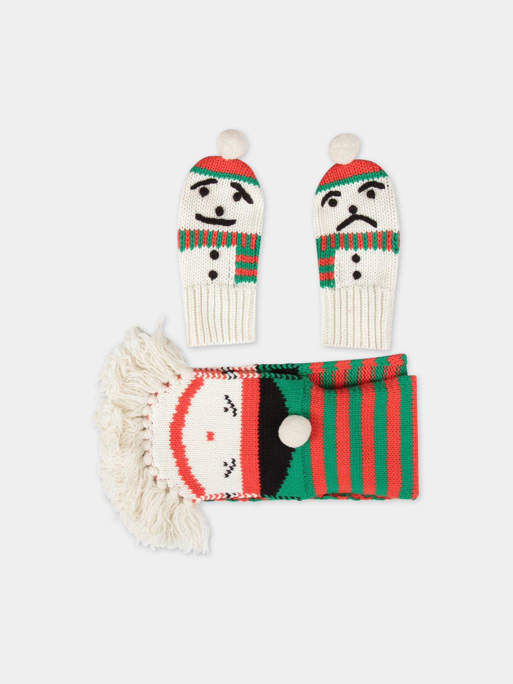 Multicolor kids set with snowman