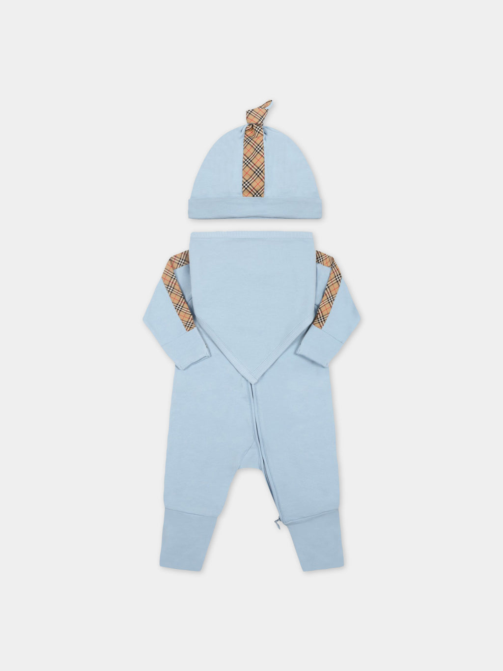 Light-blue set for babykids with iconic check vintage