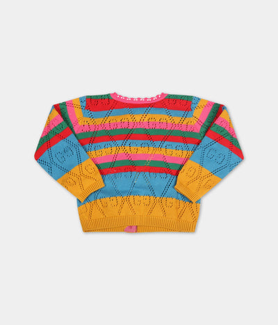 Multicolor cardigan for baby girl with double GG Gucci Kids | CoccoleBimbi