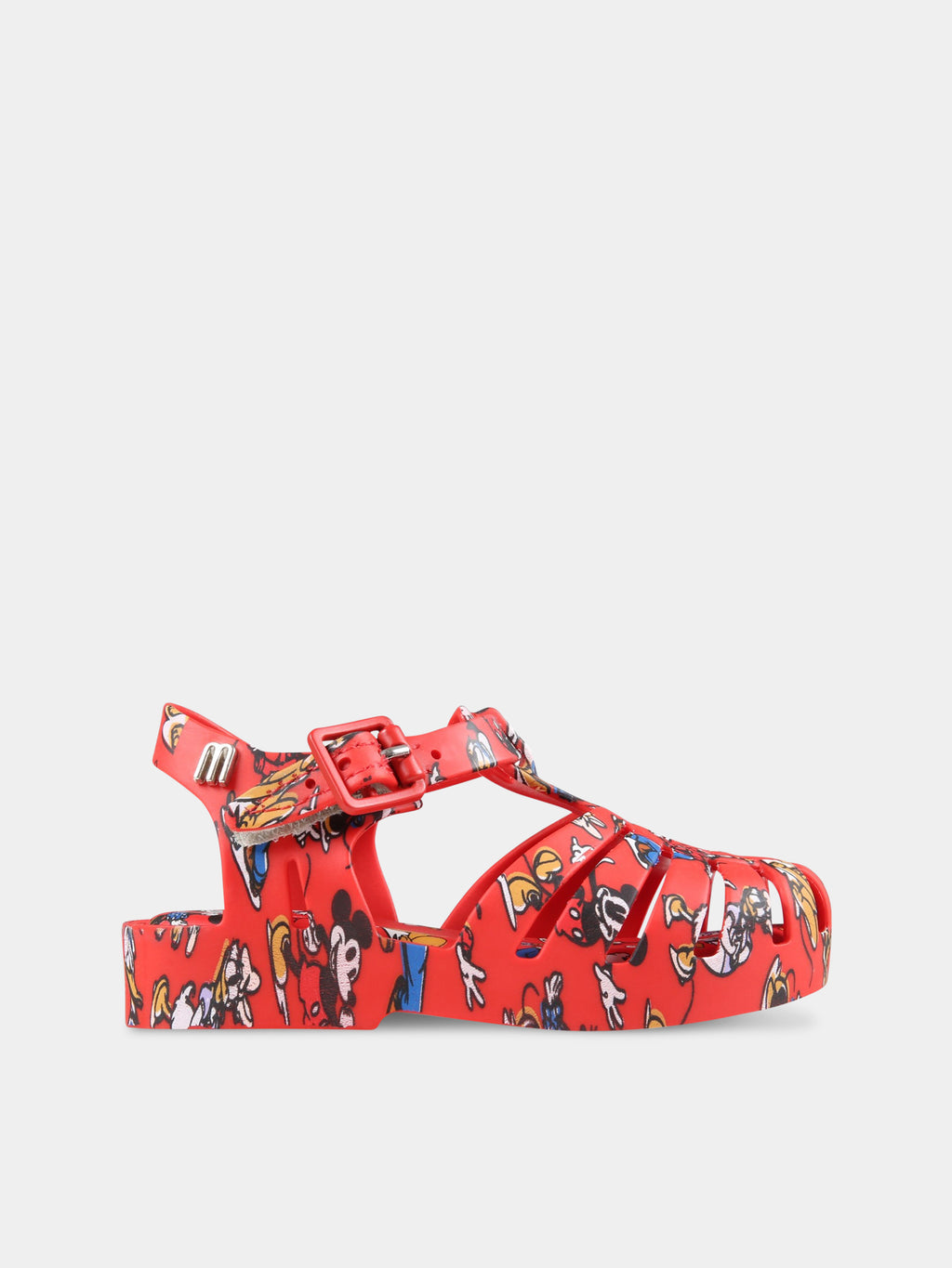 Red sandals for boy with Disney characters