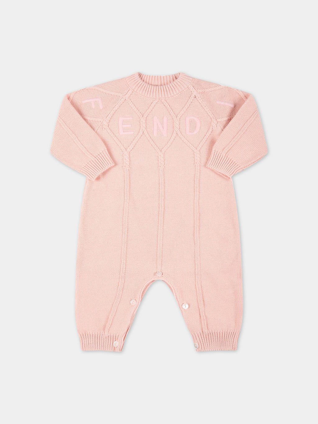 Pink babygrow for baby girl with logo