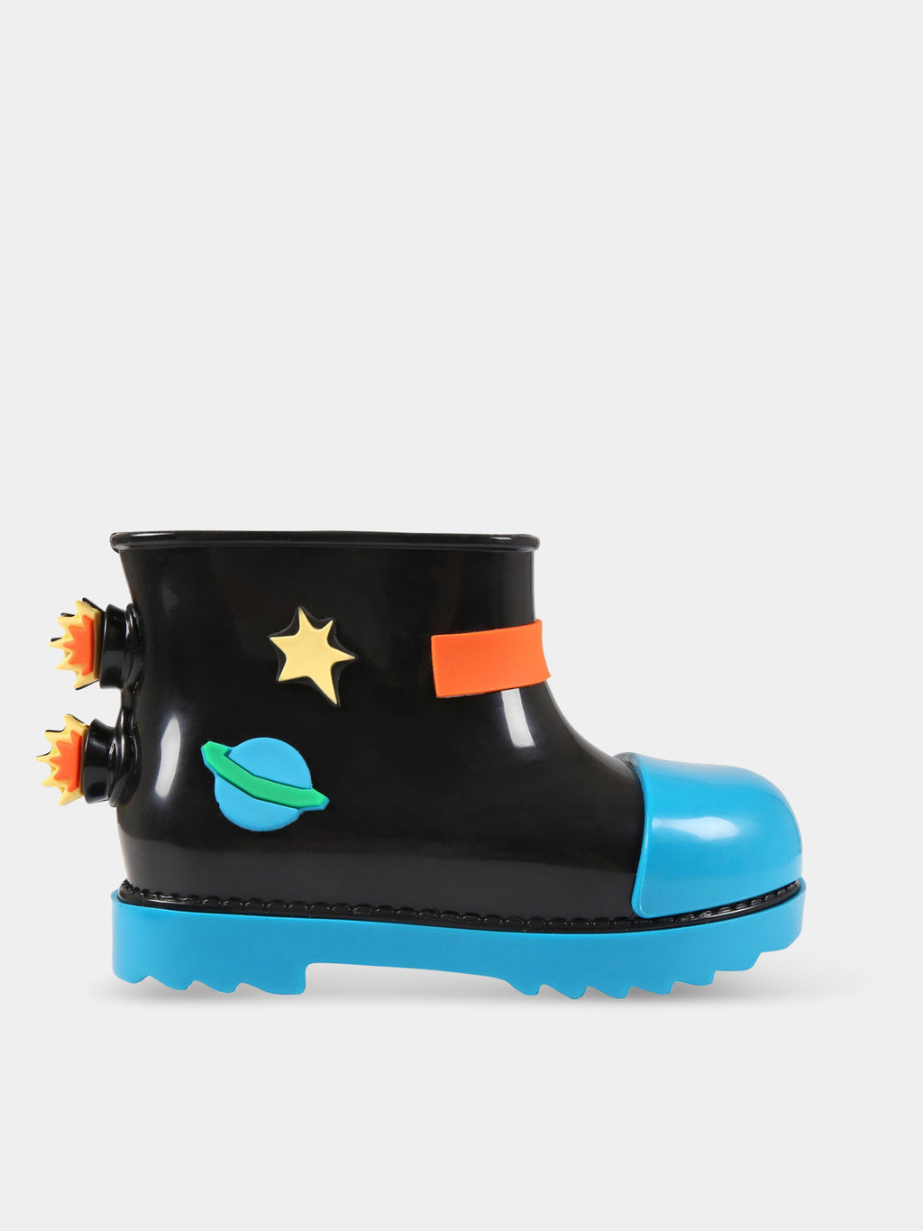 Multicolor boots for boy with flames