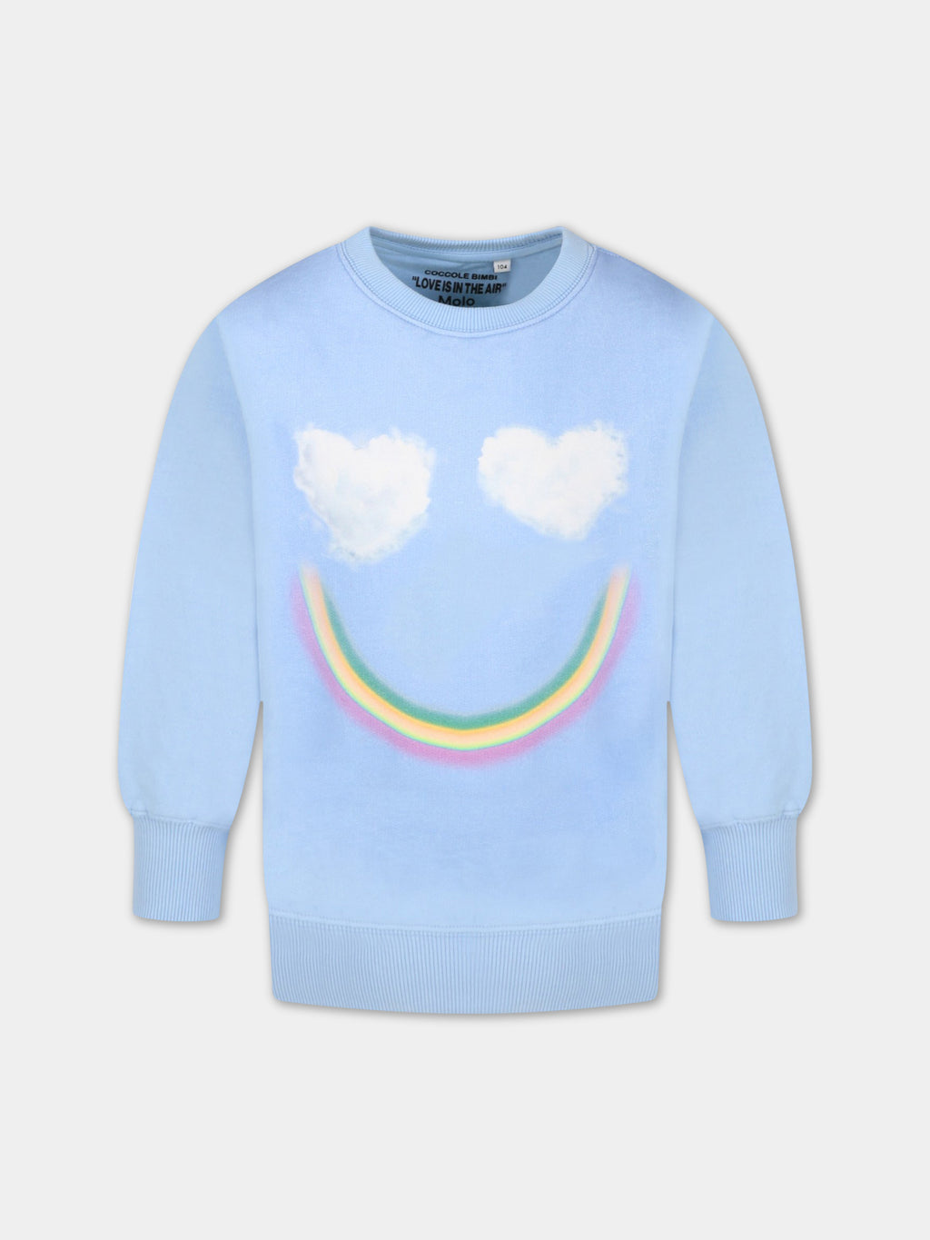 Light-blue sweatshirt for kids with smile