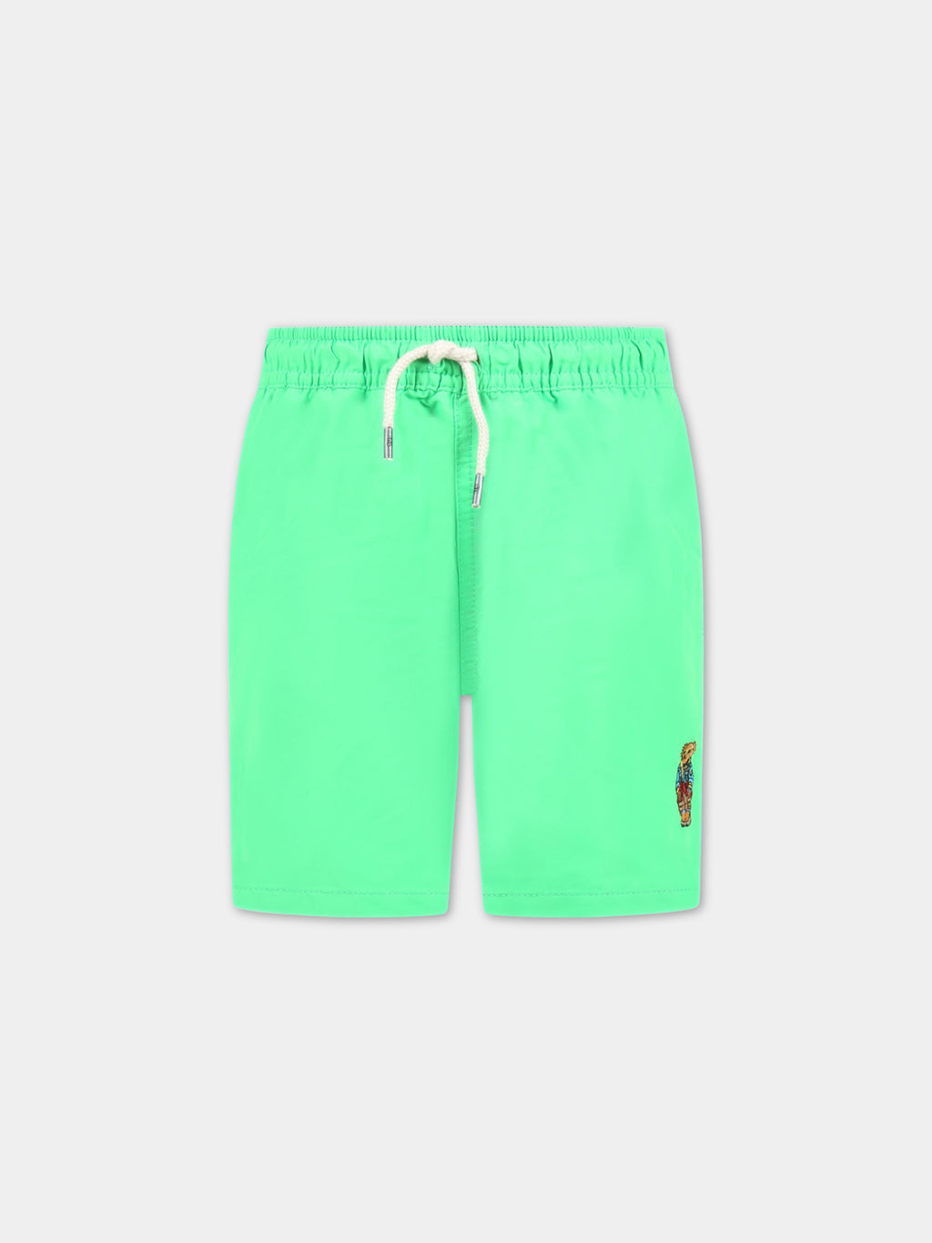 Green swimsuit for boy with Polo Bear