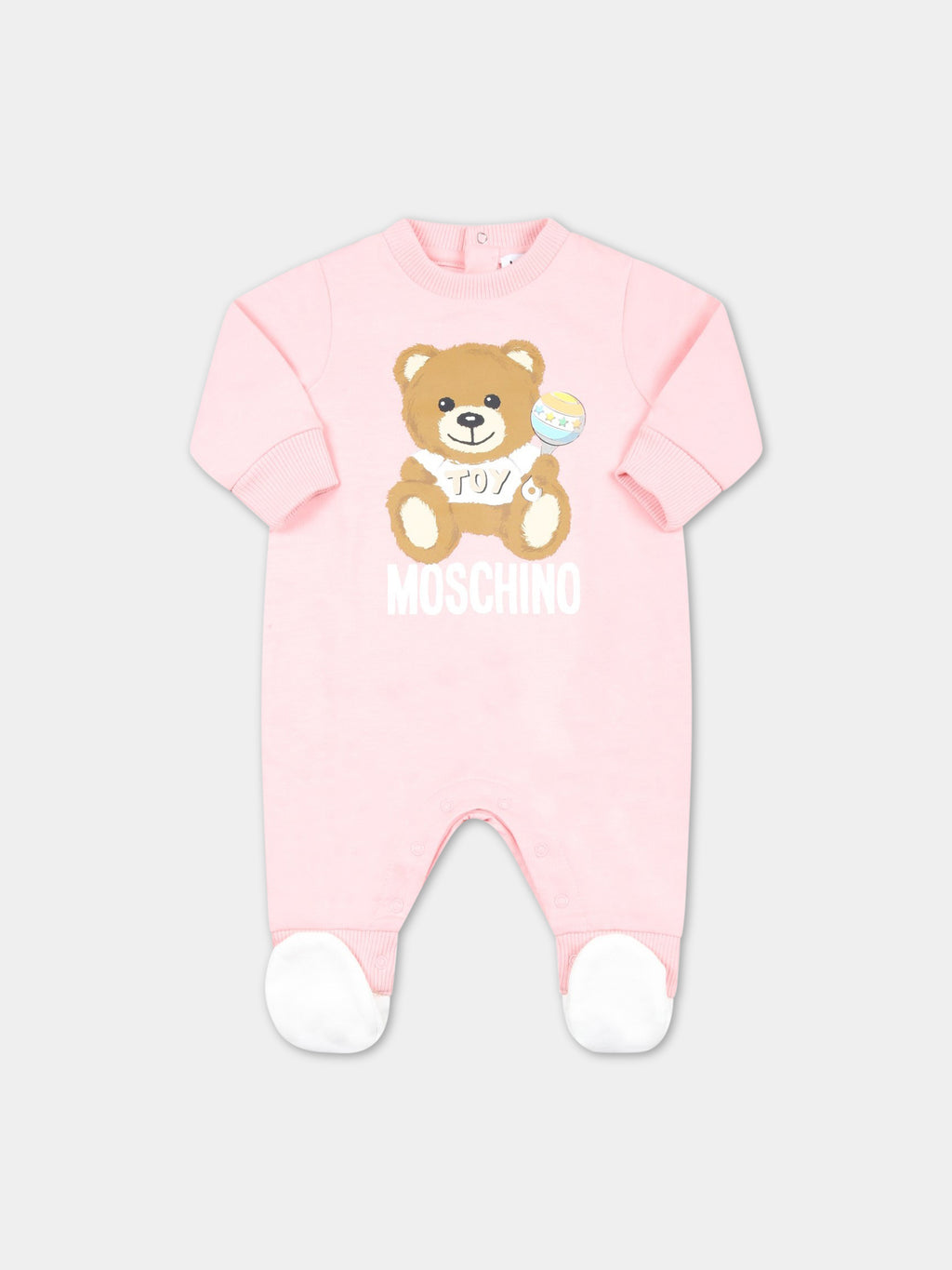 Pink babygrow for baby girl with Teddy Bear