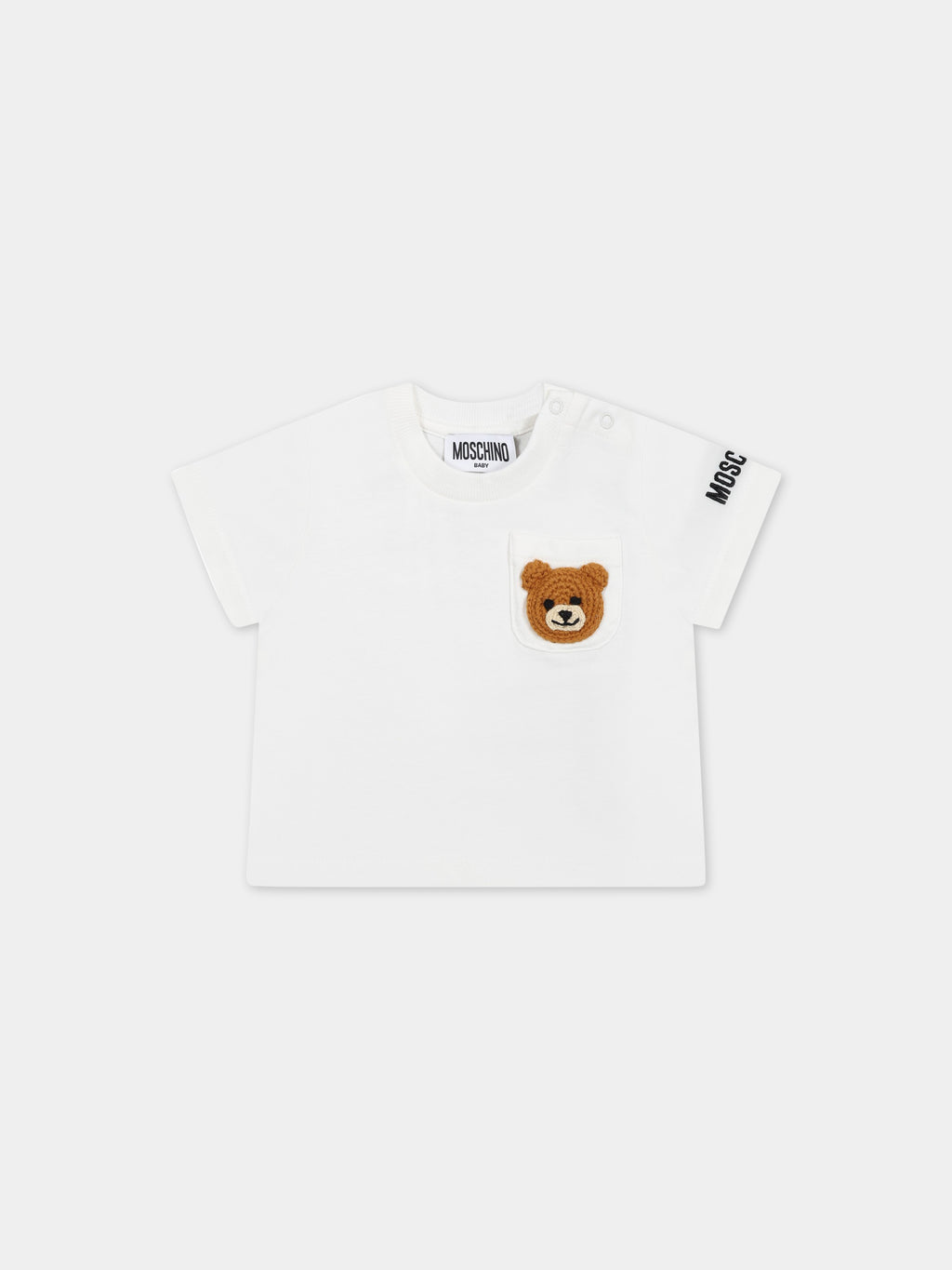 White t-shirt for baby kids with Teddy Bear