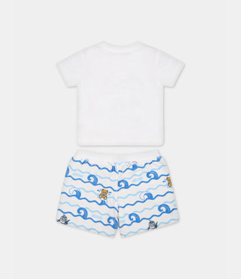 Moschino Kids logo-print shorts set - White