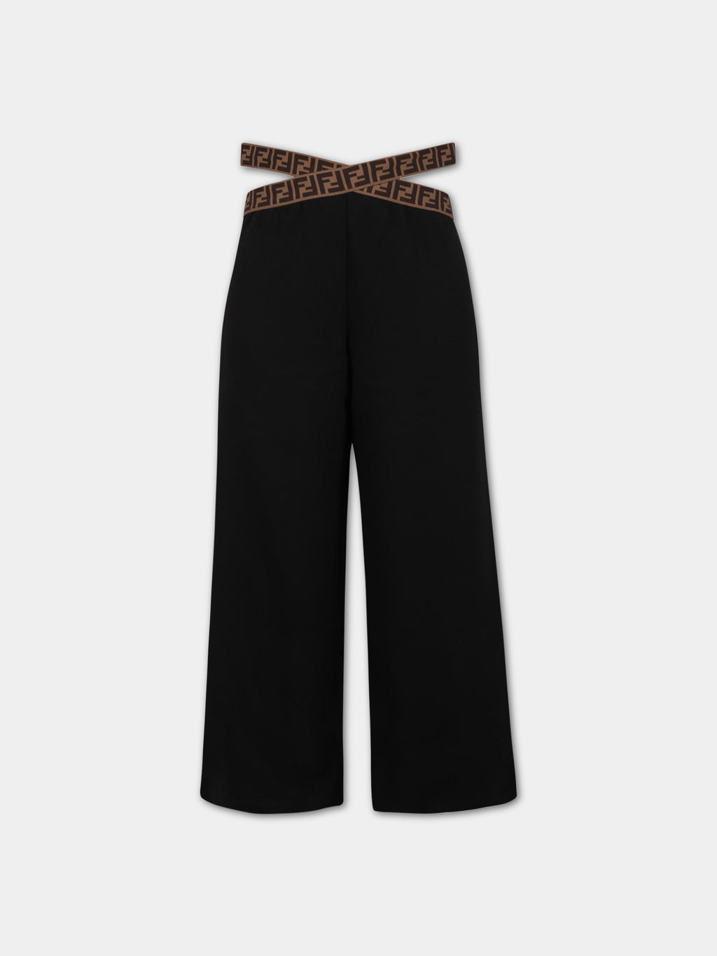 Pantalon noir pour fille avec logo FF