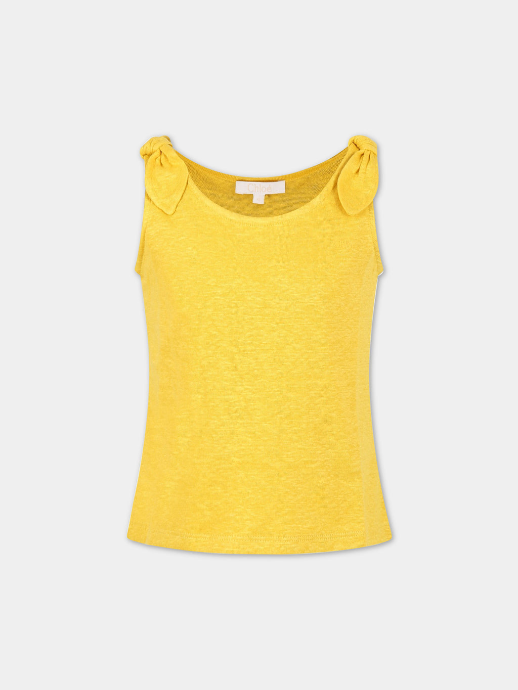 Yellow t-shirt for girl with logo