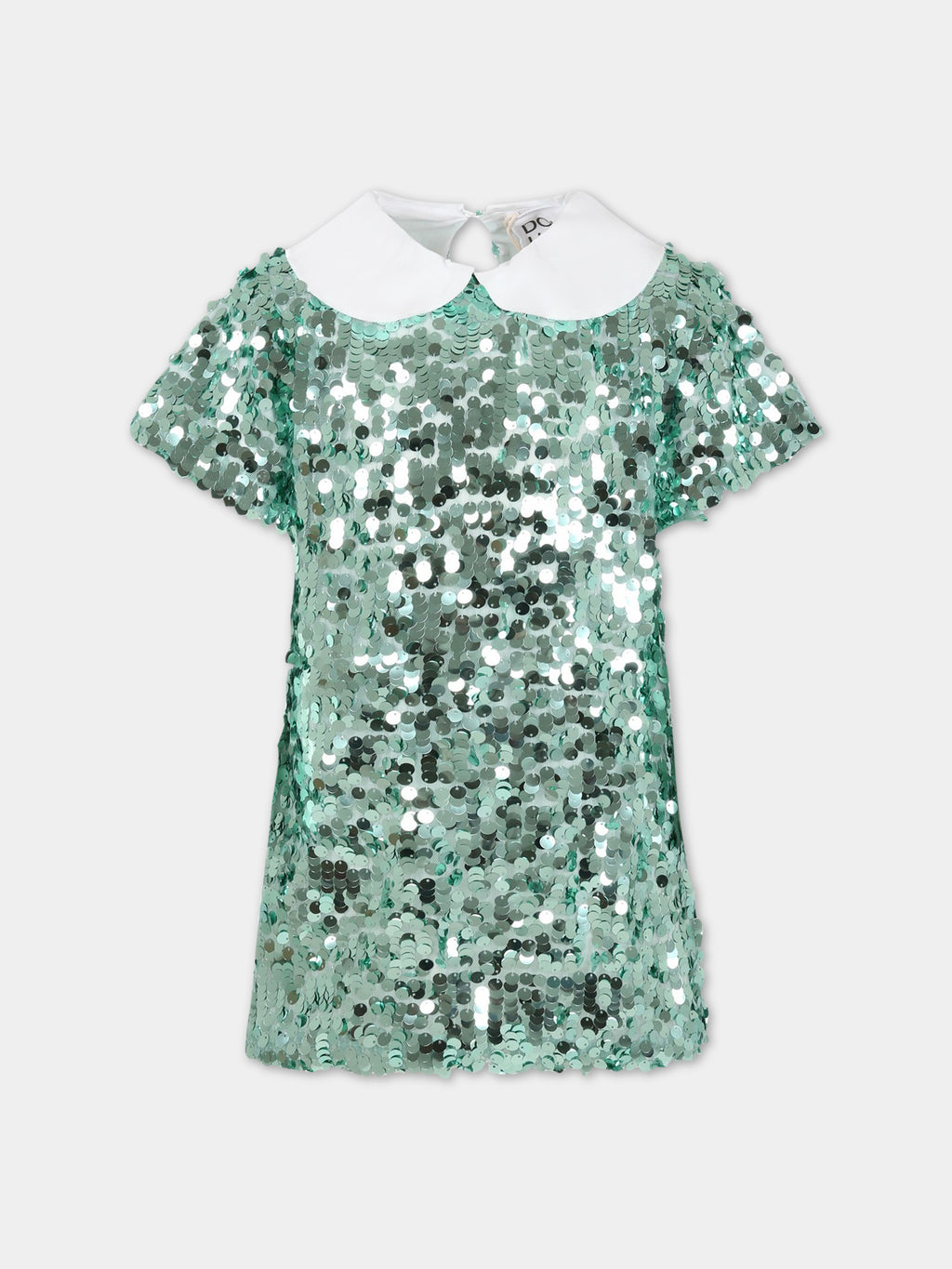 Green dress for girl with sequins