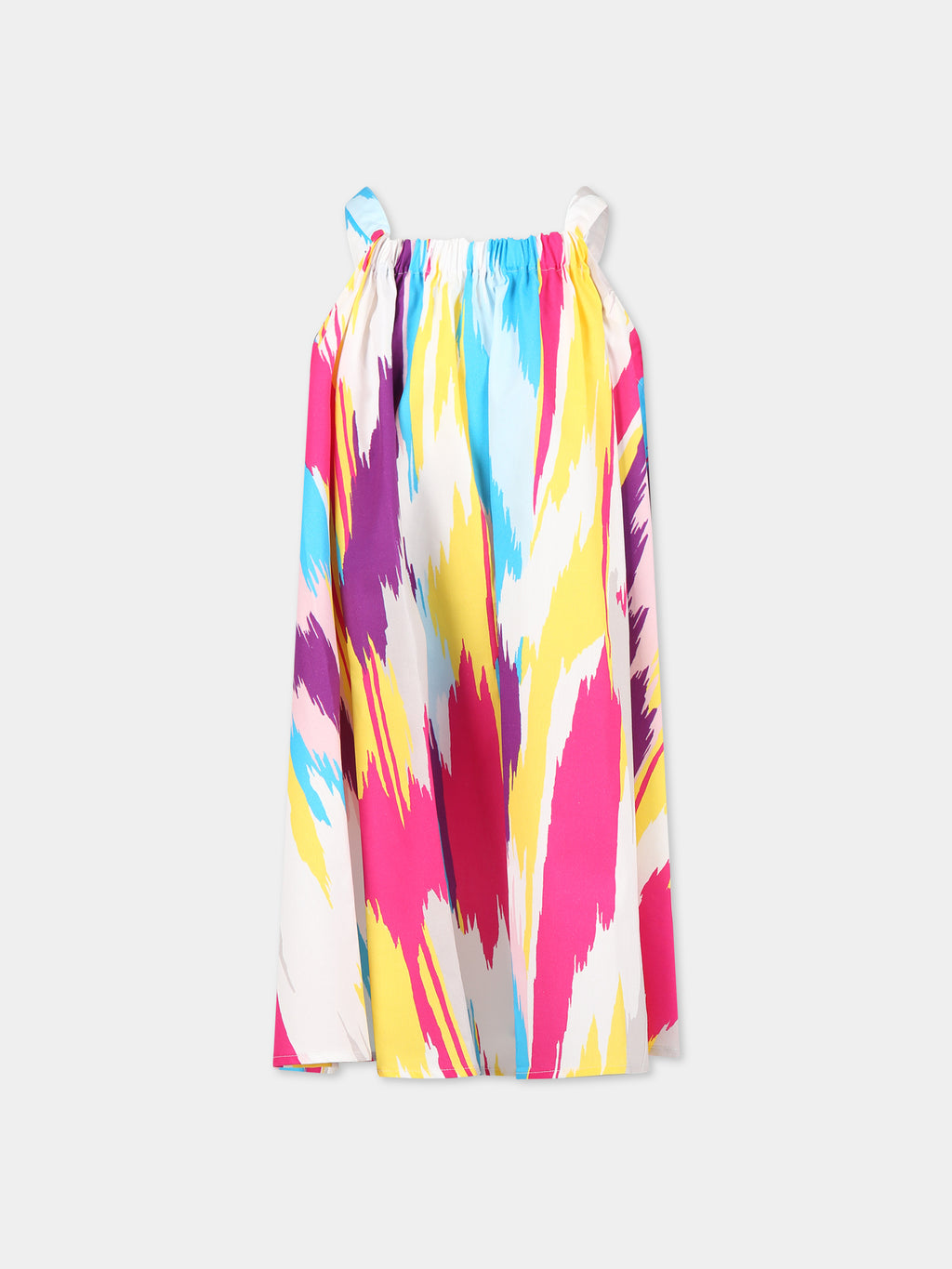 Multicolor dress for girl with logo