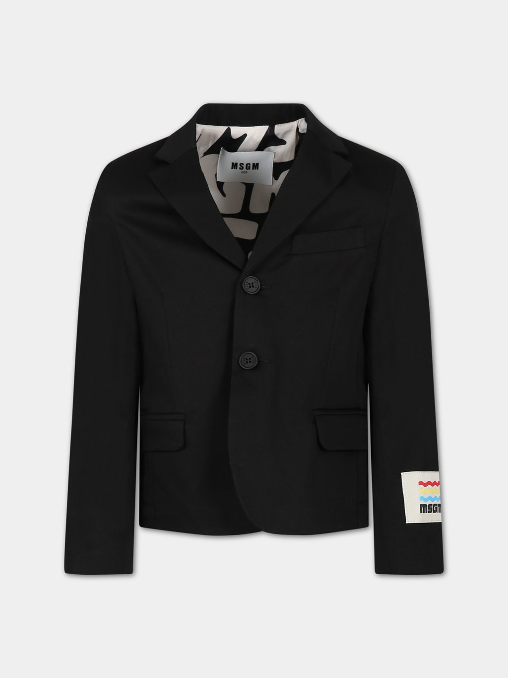 Black jacket for boy with logo