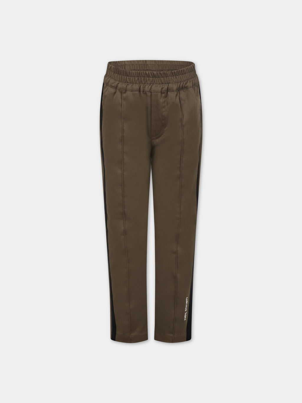 Green trousers for boy with logo