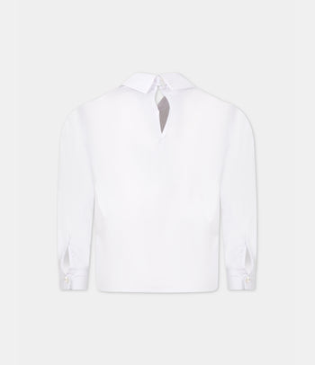 Simonetta bow-detail long-sleeve blouse - White