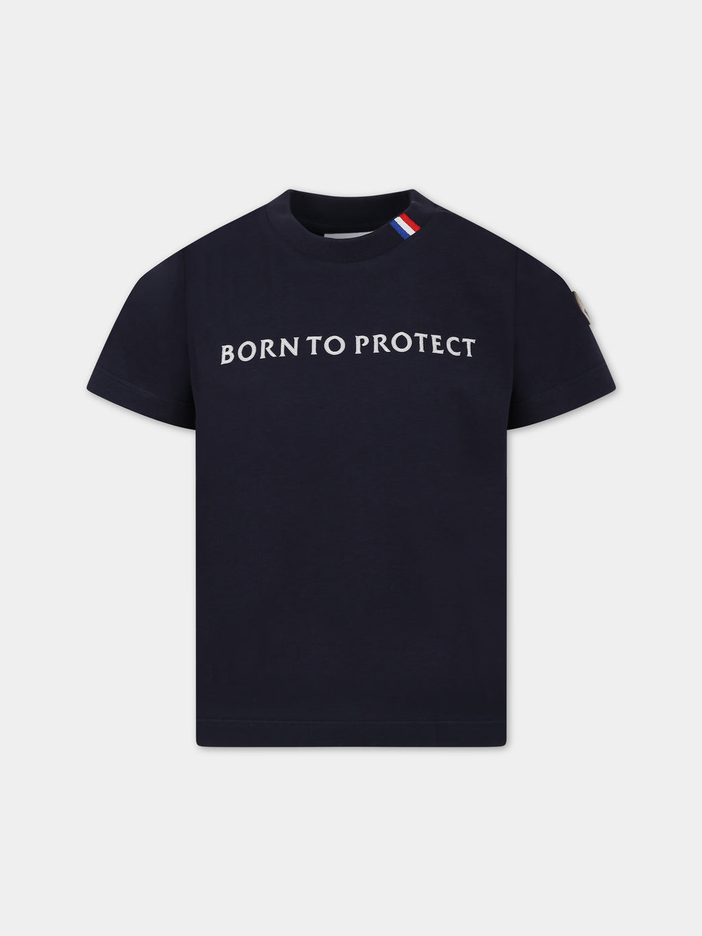 T-shirt blu per bambino con logo