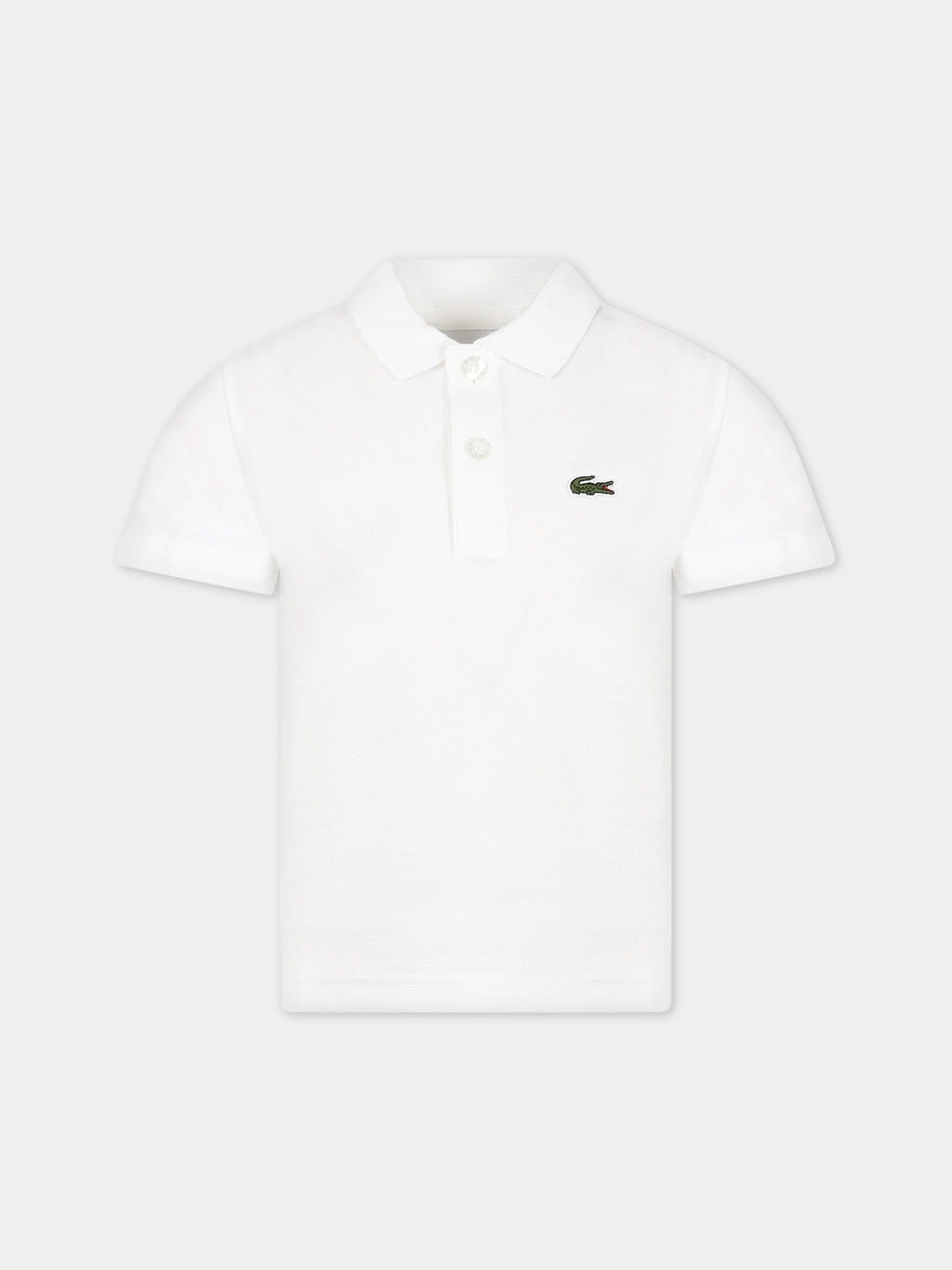 White polo for boy with iconic logo
