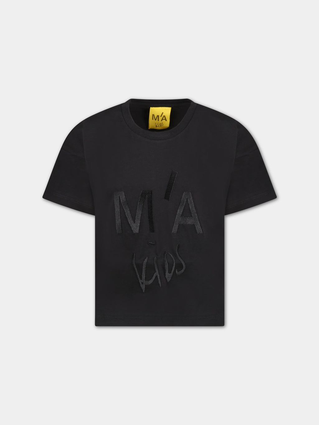 Black T-shirt for girl with black logo