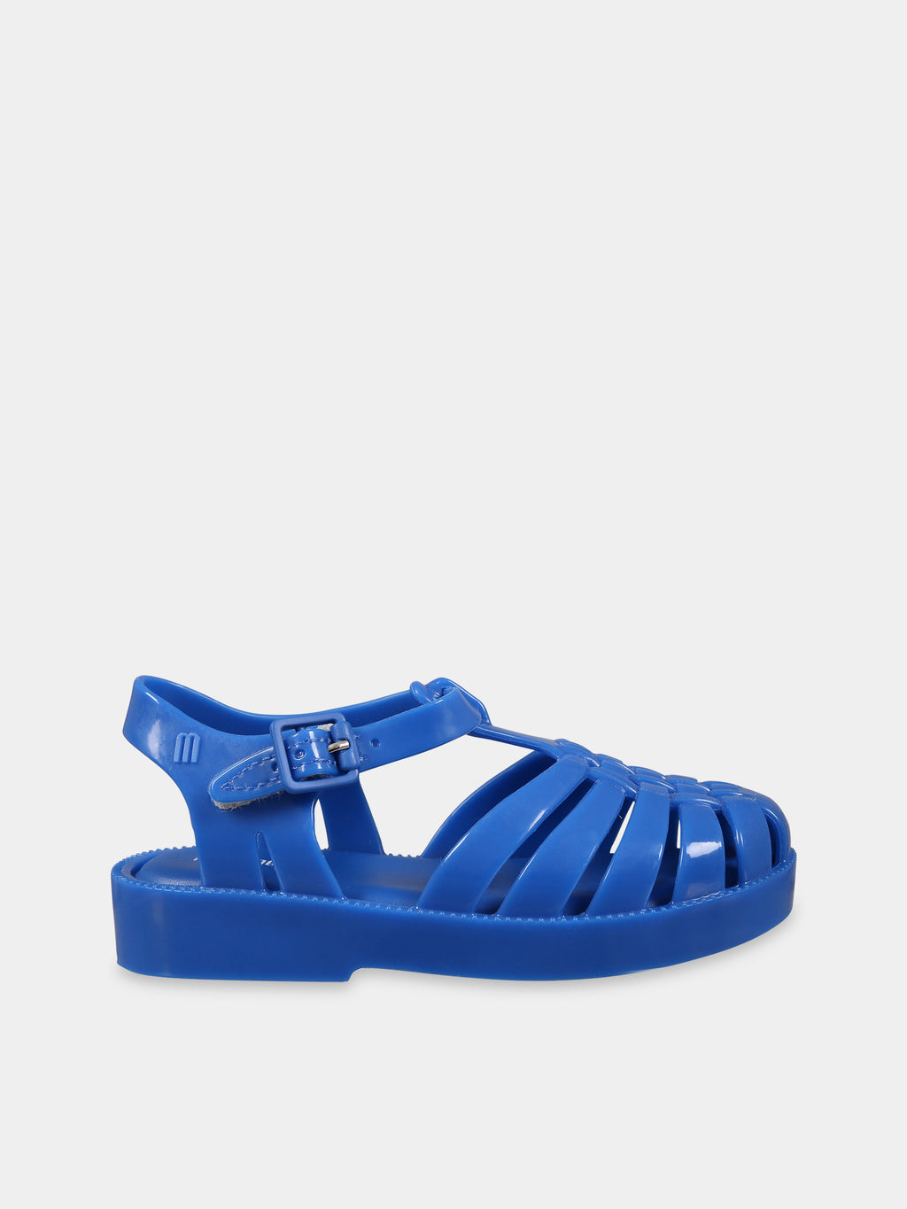 Blue sandals for kids with logo