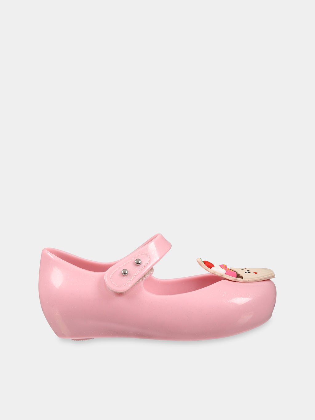 Pink ballet flats for girl with cupcake