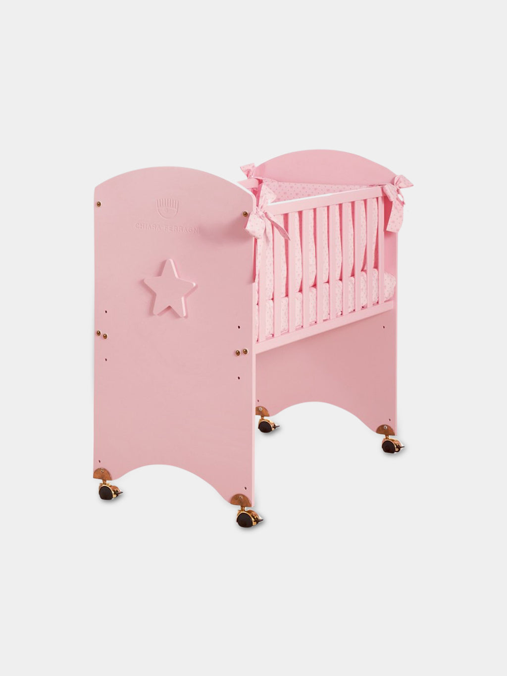 Lit d'appoint rose pour bébé fille avec logo