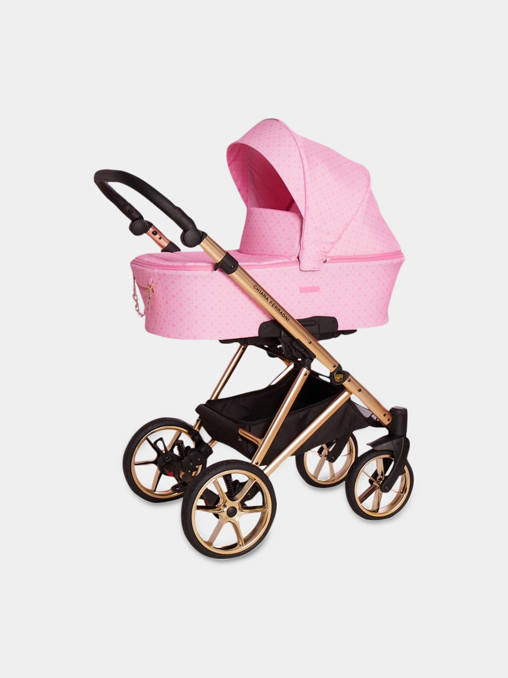 Golden Trio-stroller for baby girl with logo
