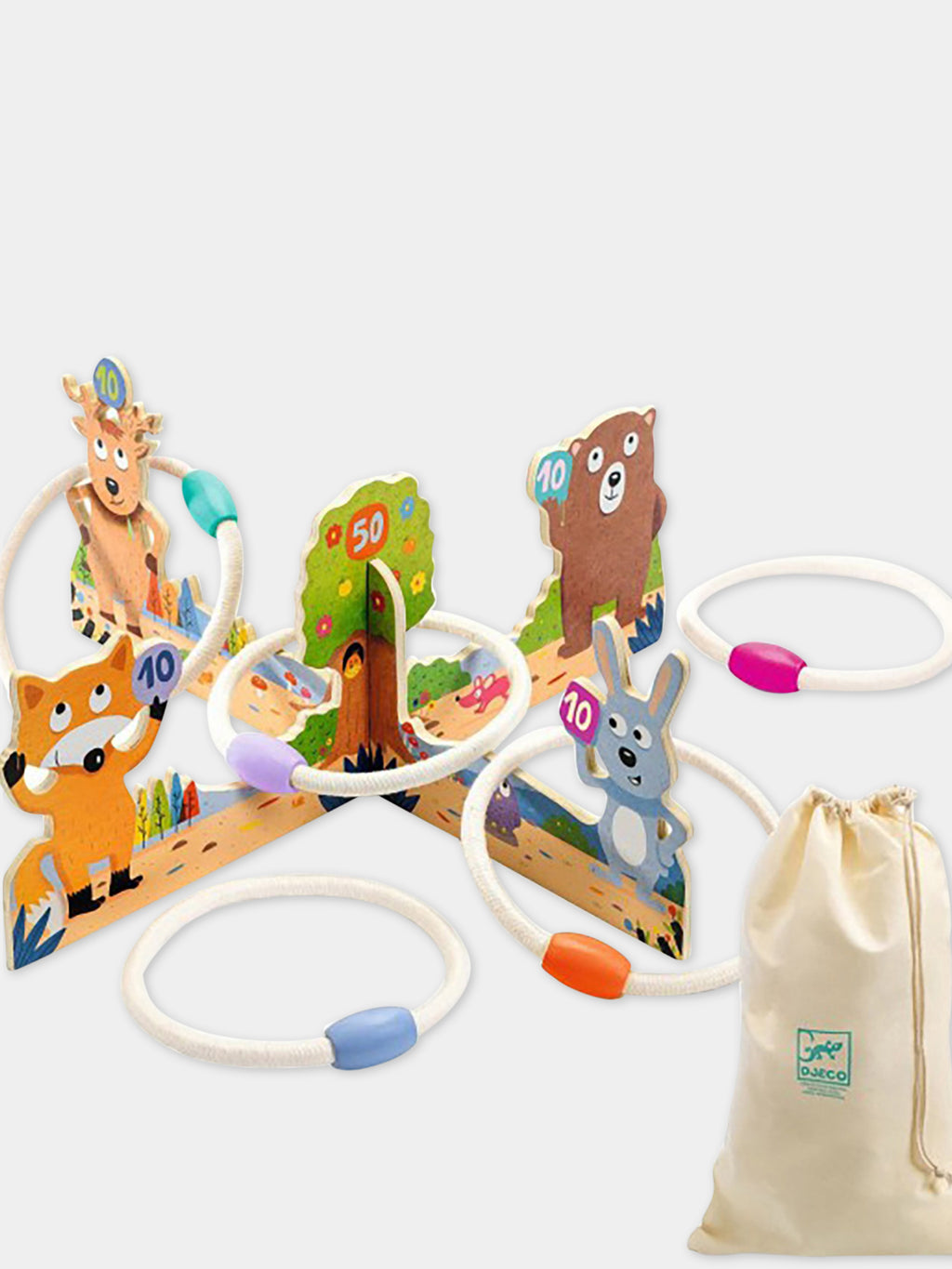 Gioco multicolor di lancio per bambini con animali