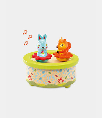 ▷ Carillon multicolor magnetico per neonati con coniglio e scoiattolo Djeco