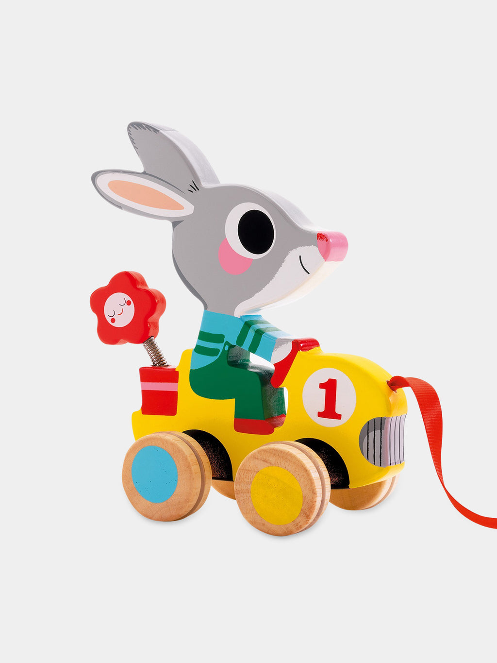 Rabbit-shaped pull-along toy for babies