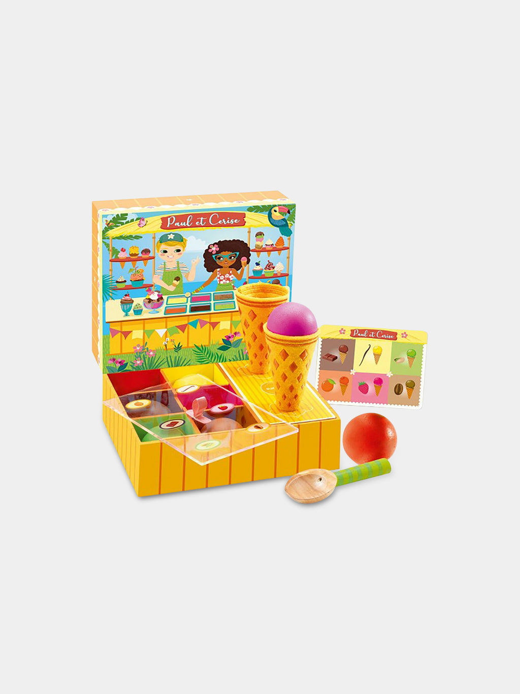 Multicolor set for kids with wooden ice cream