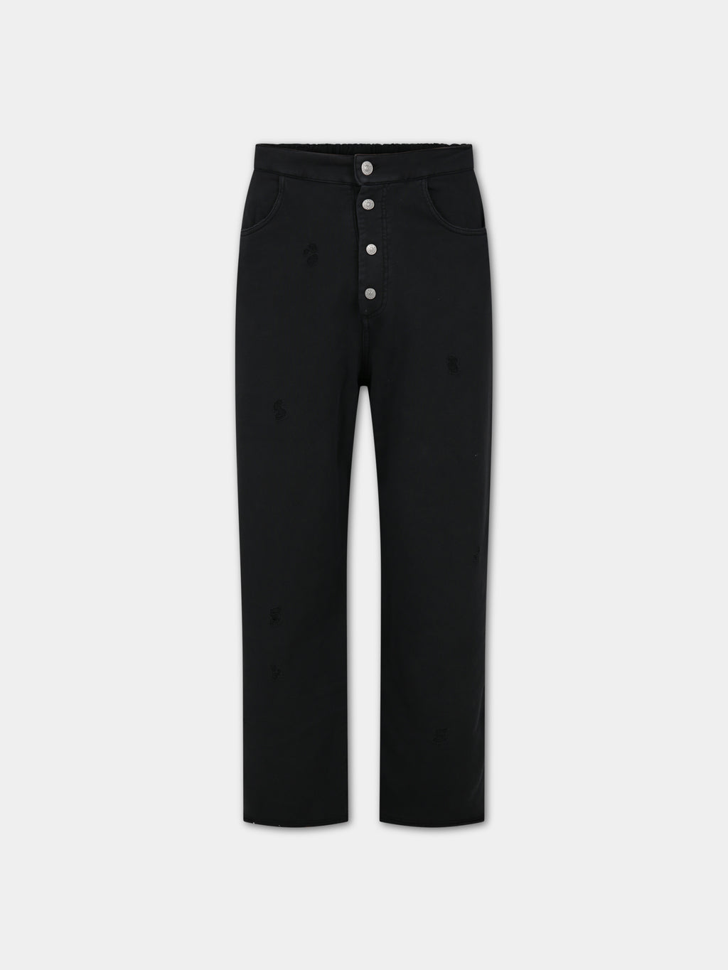 Black trousers for girl with logo