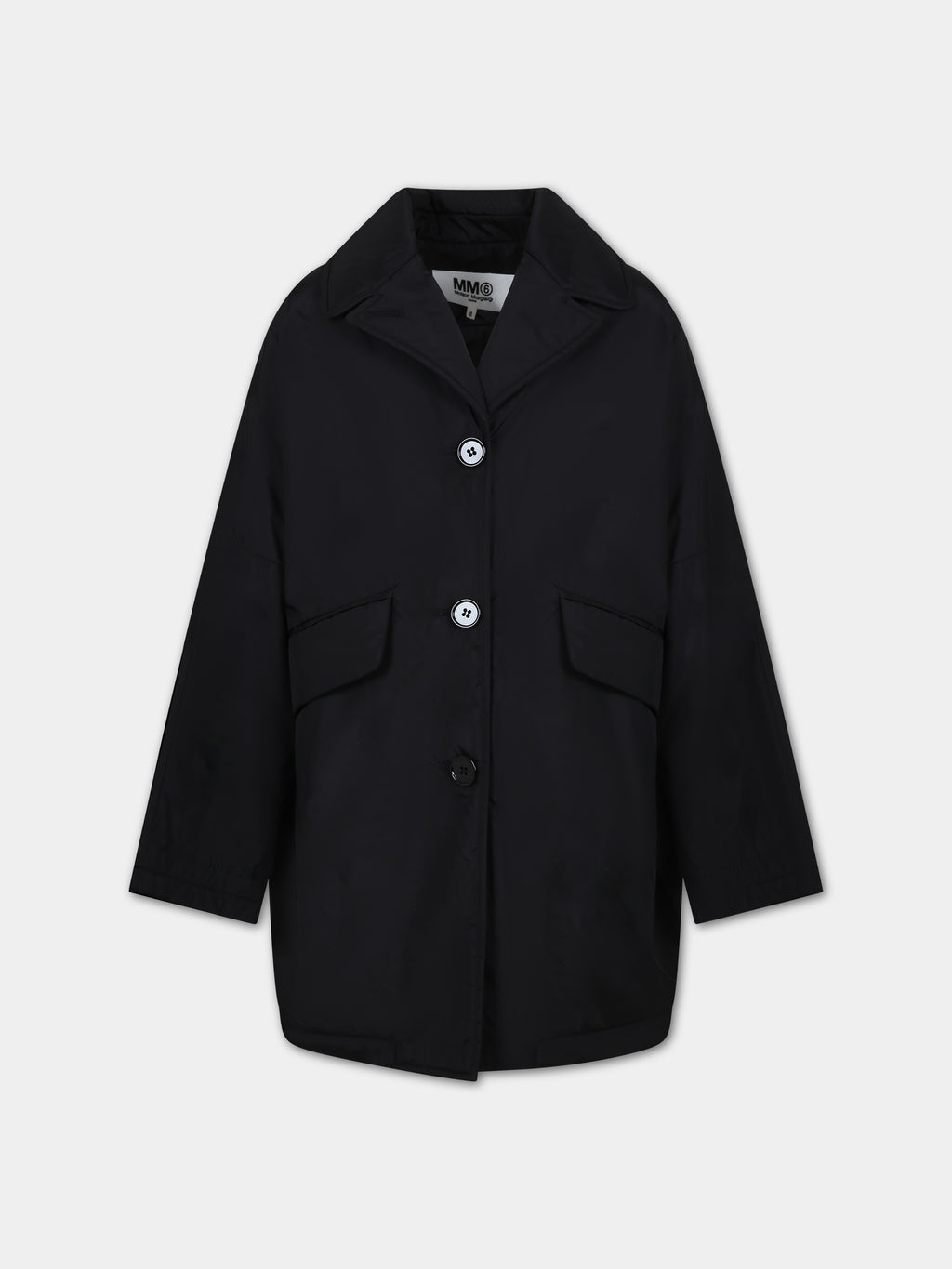 Black coat for kids with logo