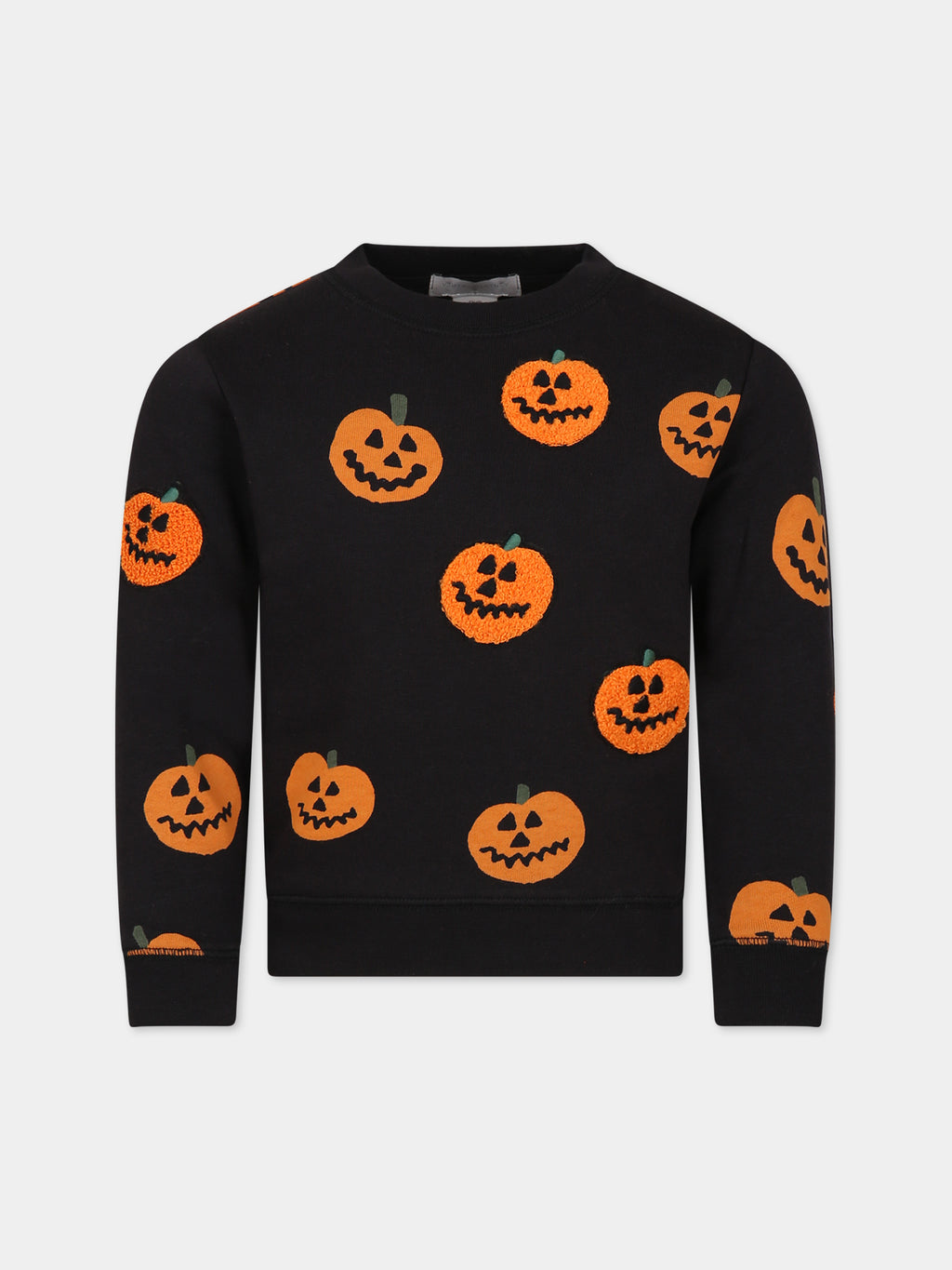 Black sweatshirt for boy with pumpkins