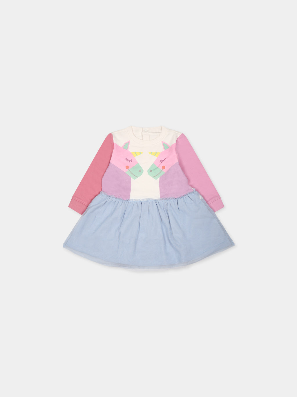 Multicolor dress for baby girl with unicorns