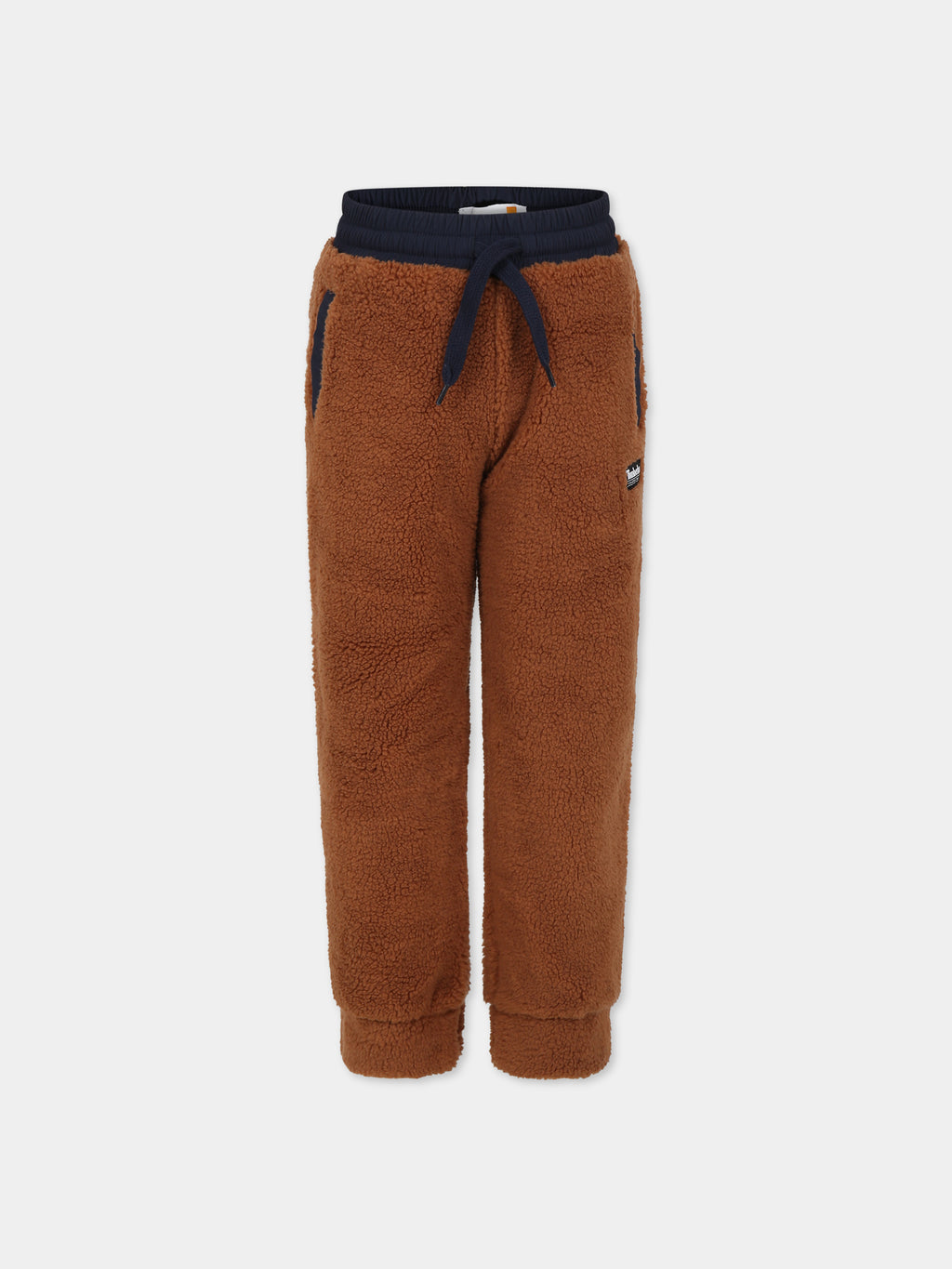 Pantaloni marroni per bambino con logo