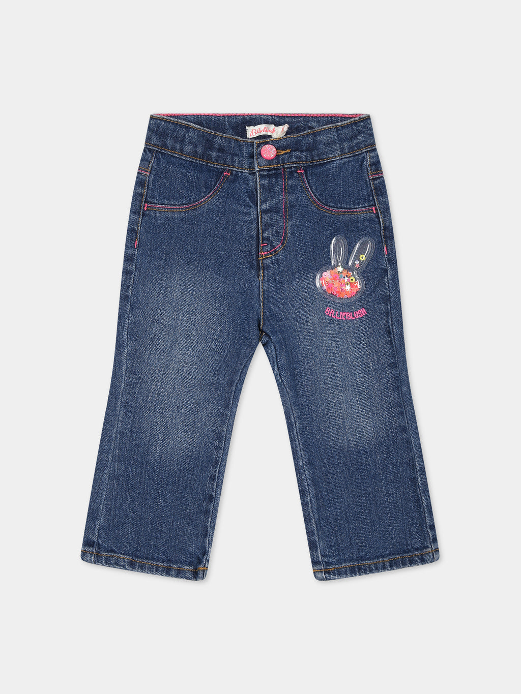 Blue jeans pour baby girl with logo