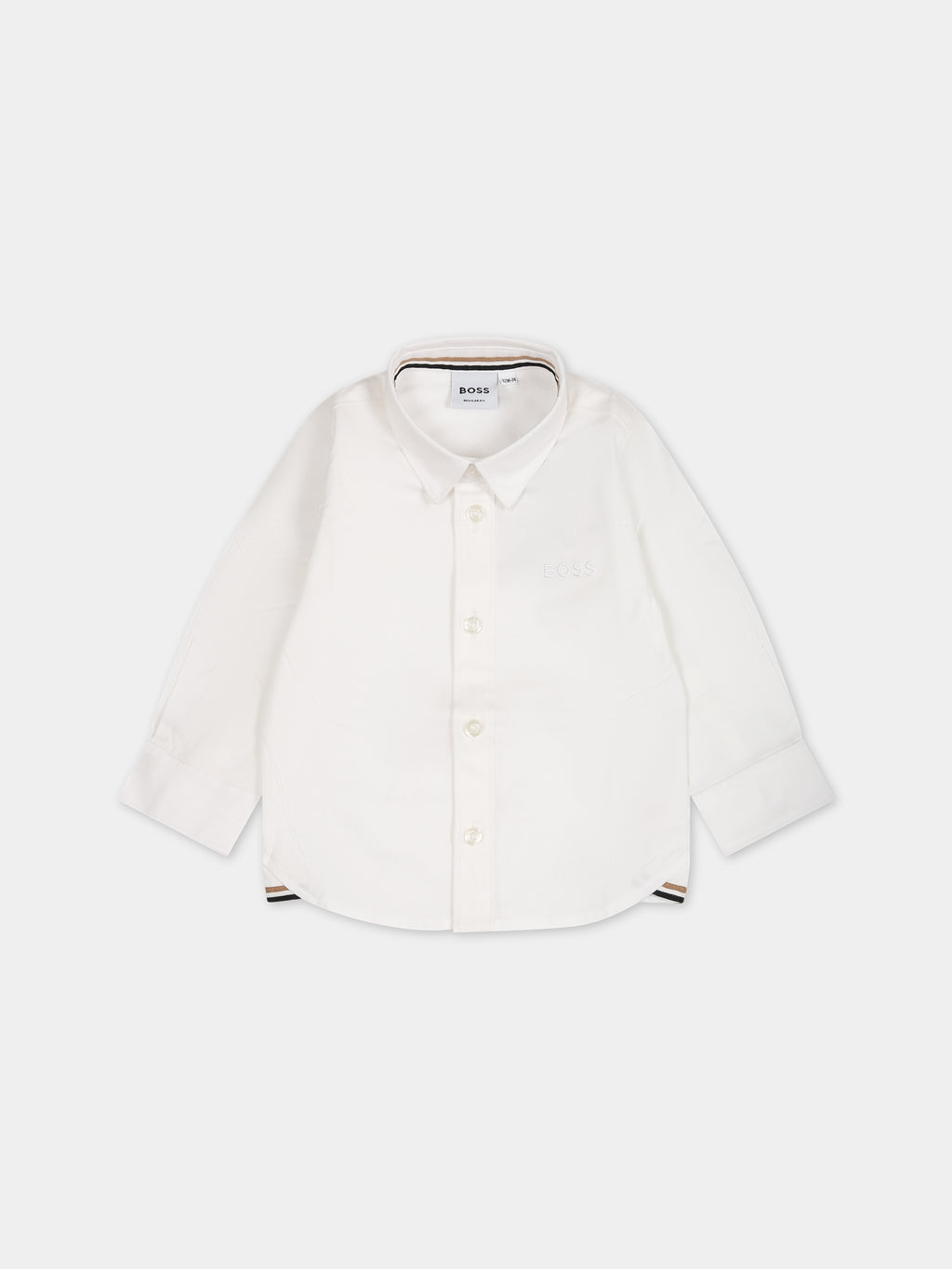 White shirt for baby boy with logo