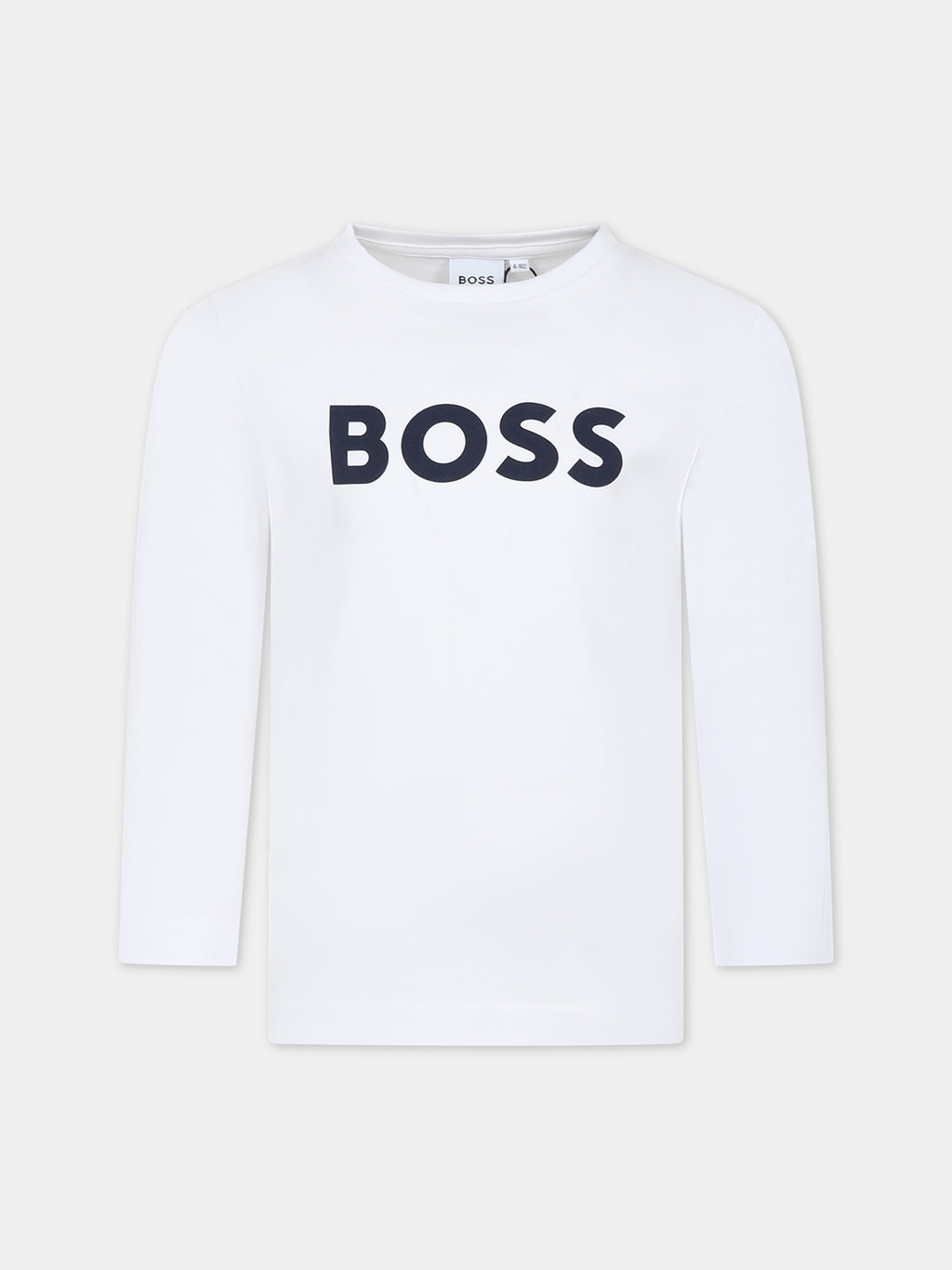 White t-shirt for boy with logo