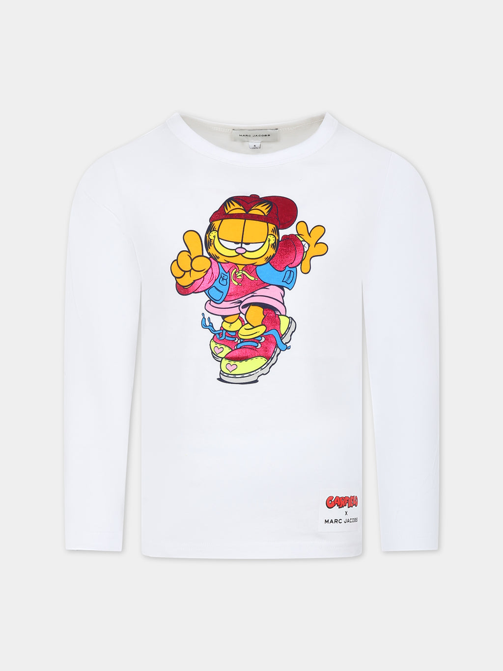 T-shirt bianca per bambina con Garfield