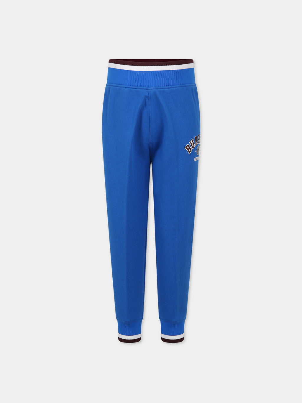 Light blue trousers for boy with logo