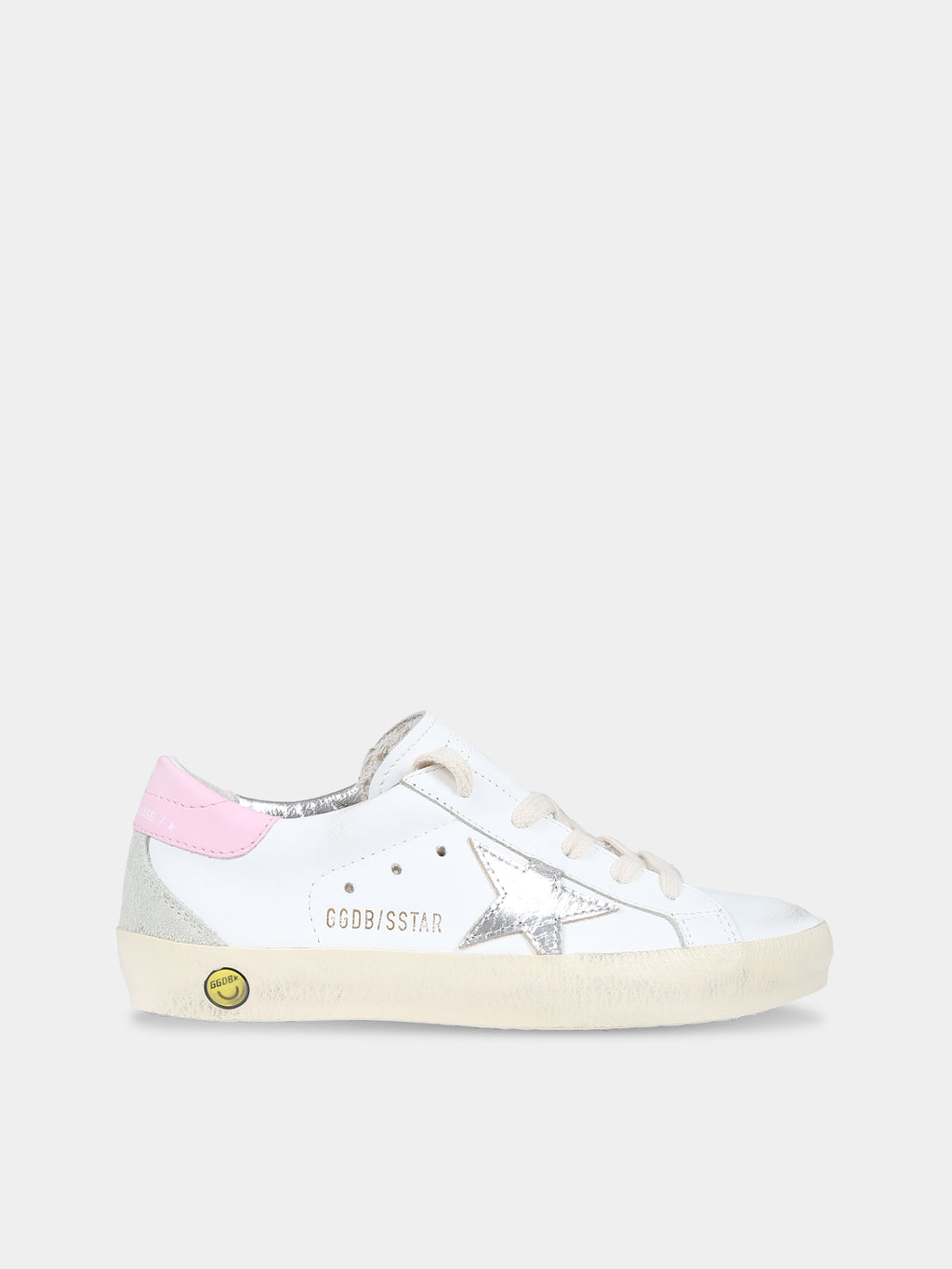 White sneakers for girl with logo