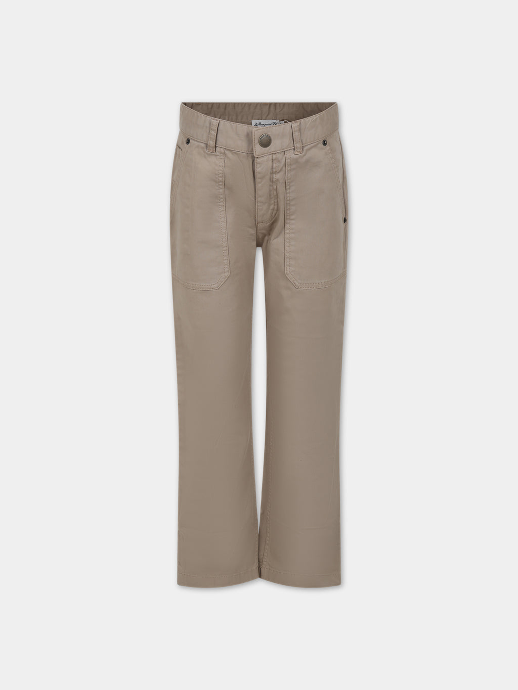 Pantalon marron pour garçon avec logo