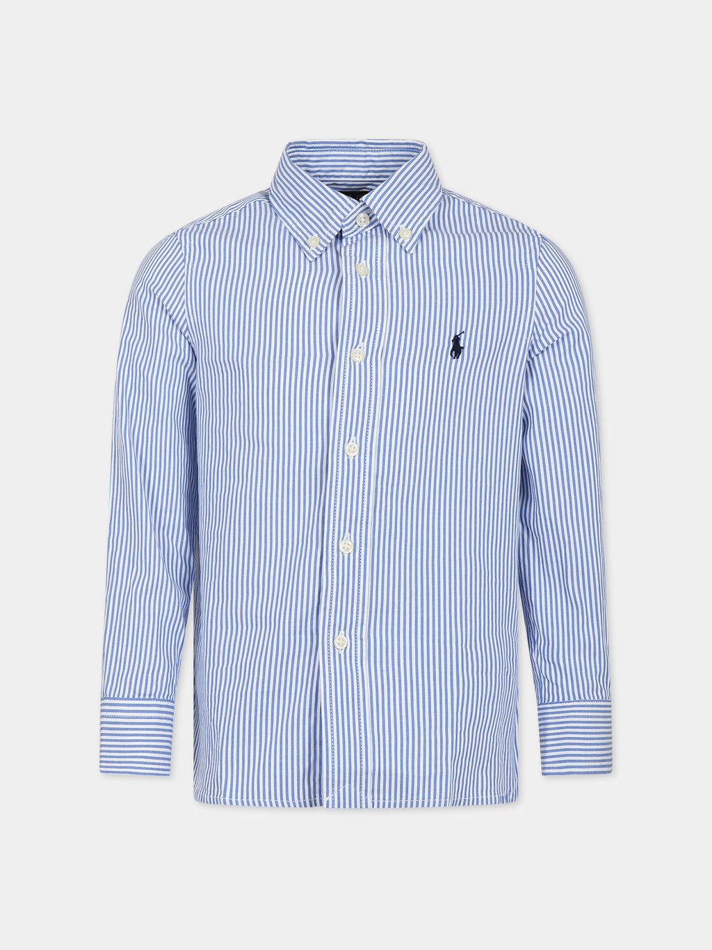 Chemise bleu ciel pour garçon avec logo