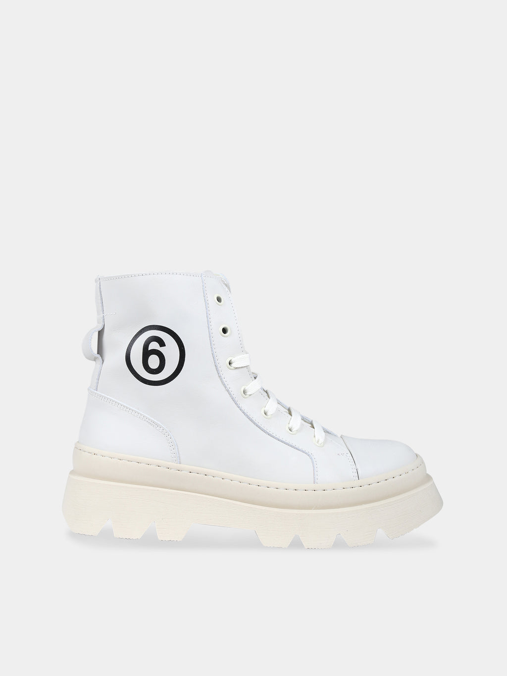 Ivory boots for kids with logo