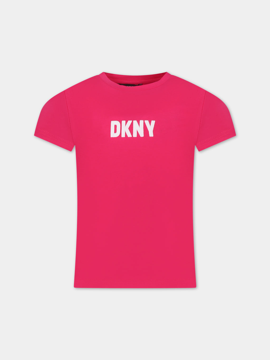 T-shirt fuchsia pour fille avec logo