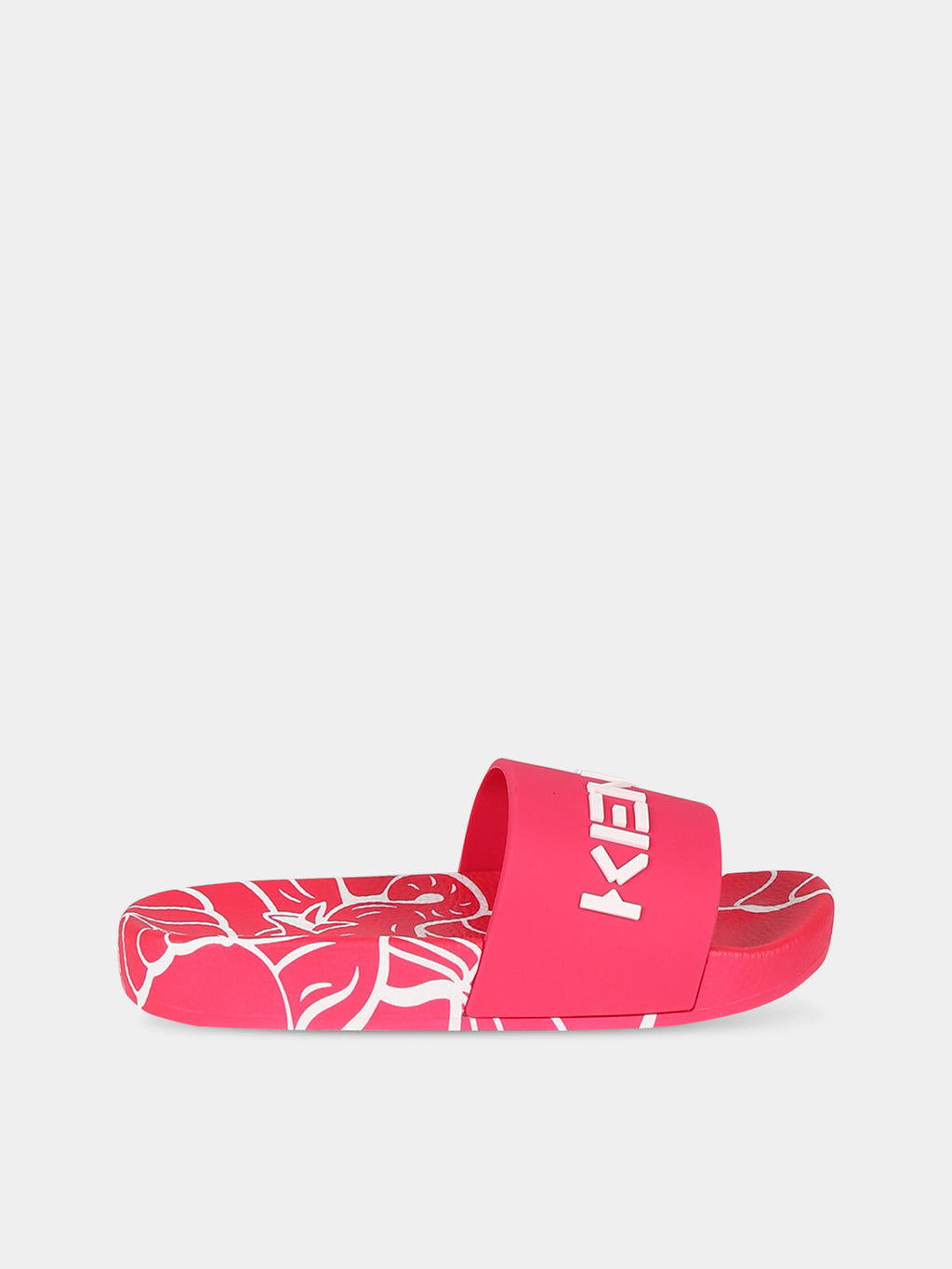 Fuchsia slippers for girl with logo