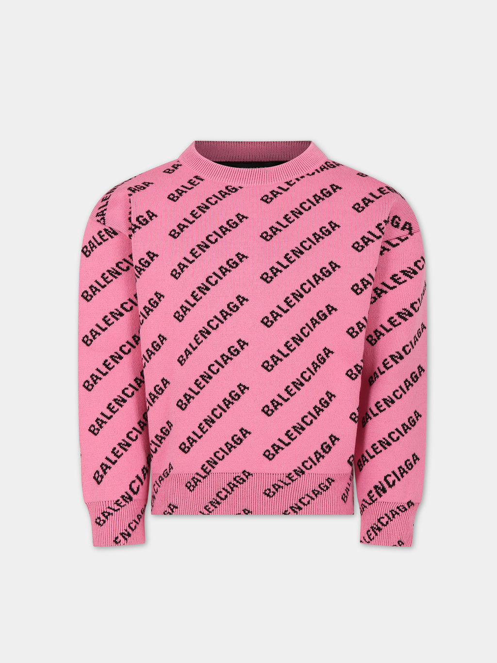 Pink sweater for kids with logo