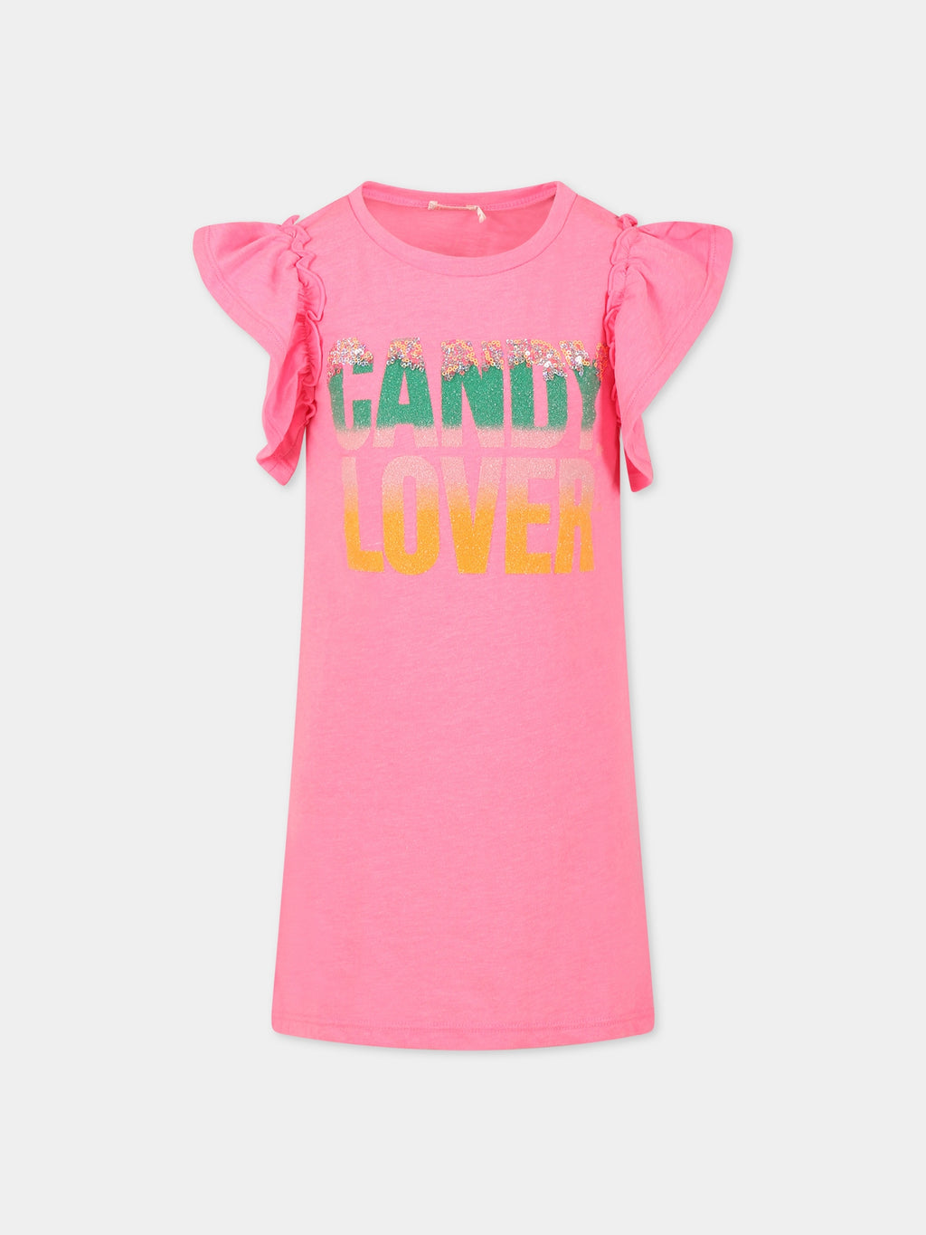 Vestito rosa per bambina con scritta Candy Lover