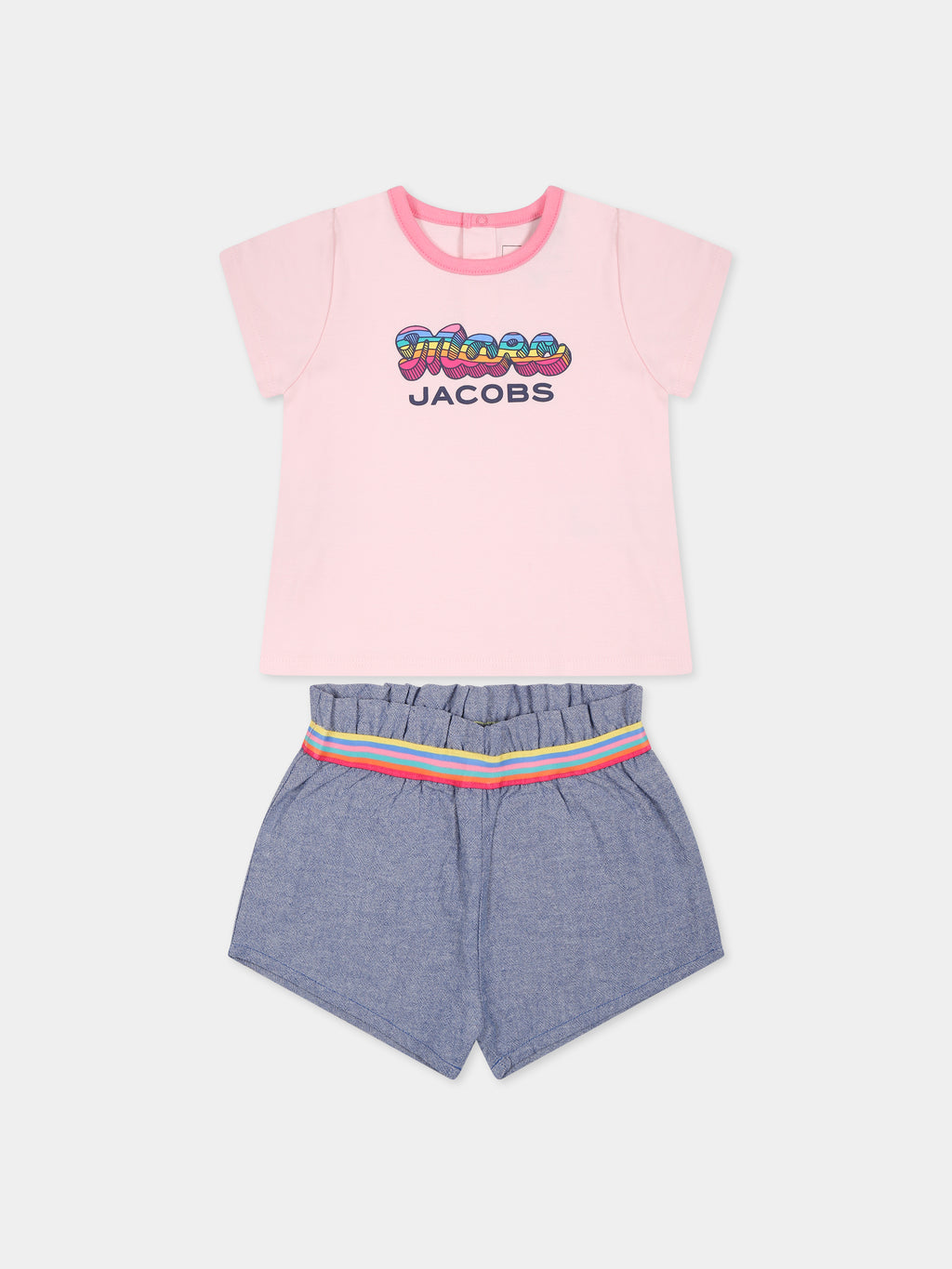 Multicolor suit for baby girl with logo