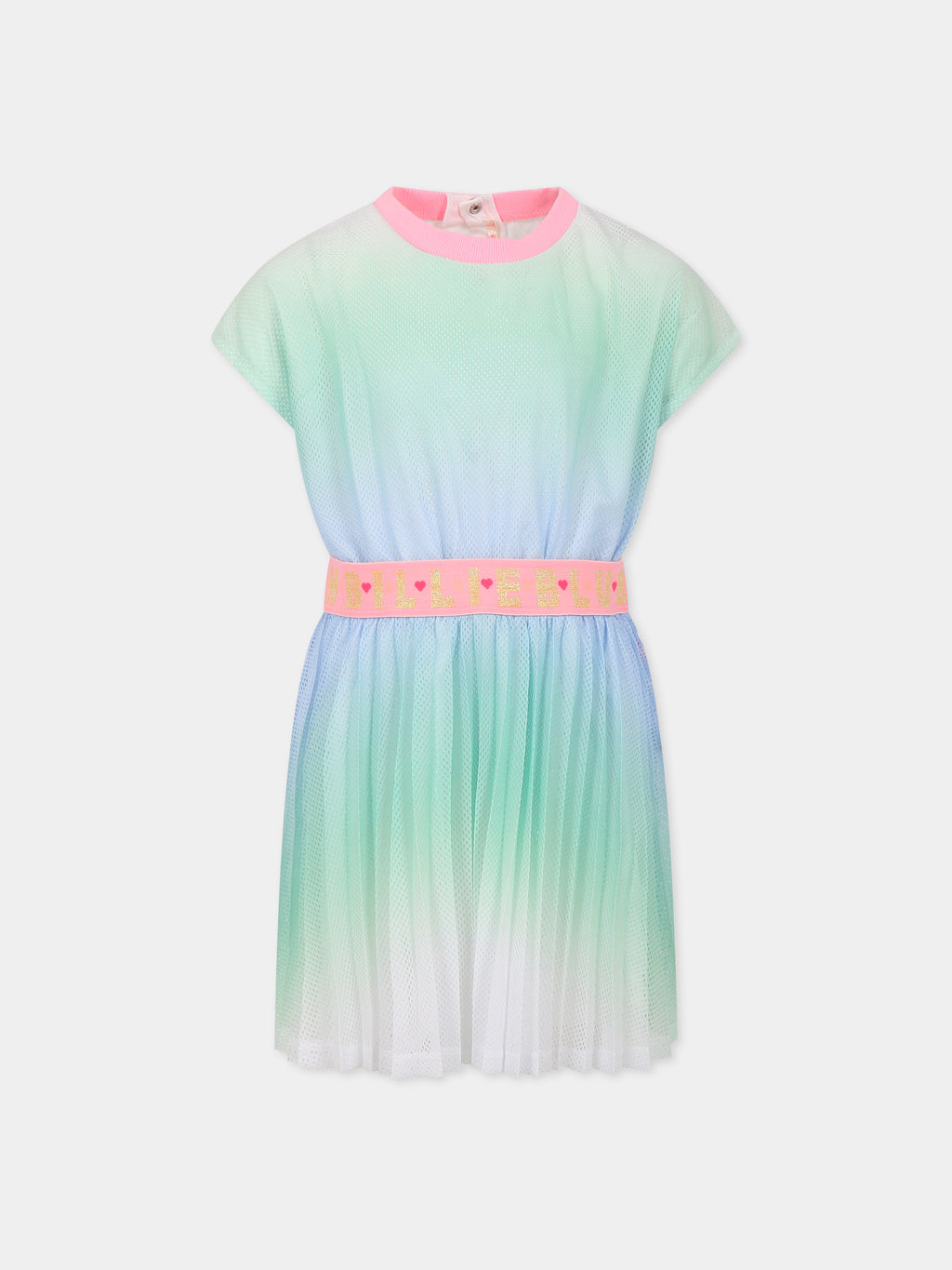 Multicolor dress for girl with logo