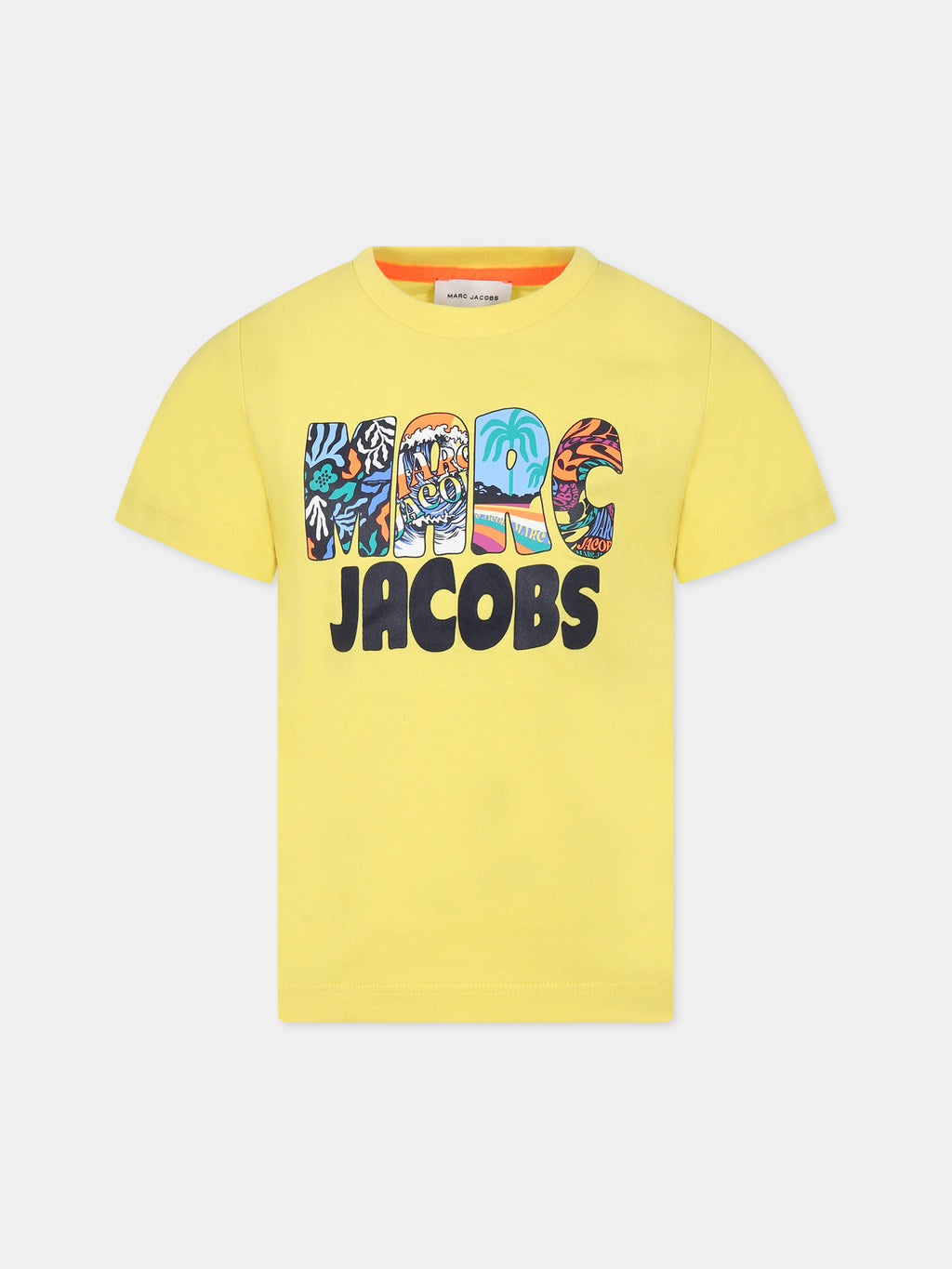 Yellow t-shirt for boy with logo print